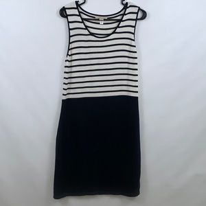 Banana republic sleeveless navy blue striped dress